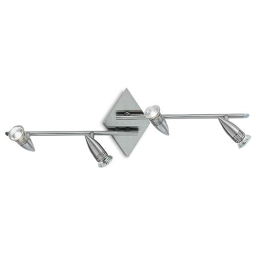 Set faretti spot ALFA pl4 Nickel (71,5x22x16cm) 006321 4 luci - GU10 - Max 200W