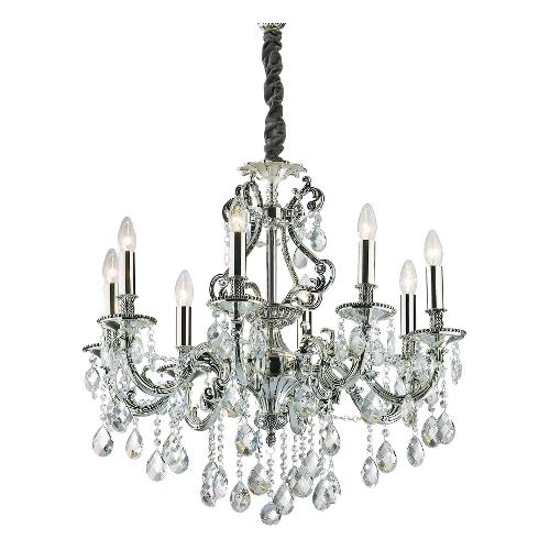 Lampadario GIOCONDA sp8 Argento (73cm) 044934 8 luci - E14 - Max 320W