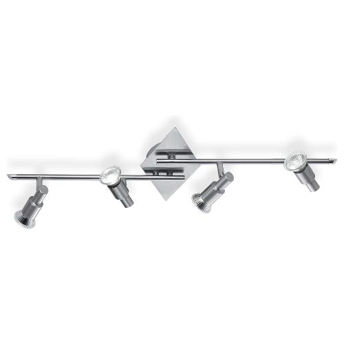 Set faretti spot SLEM pl4 Nickel (71,5x22x16cm) 018850 4 luci - GU10 - Max 200W