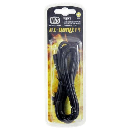 Cavo antenna Hi Quality 9 52 con Adattatore Black 2m