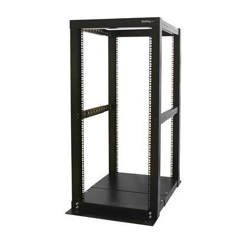 Armadio rack 25U a 4 staffe e profondità regolabile Black 4POSTRACK25