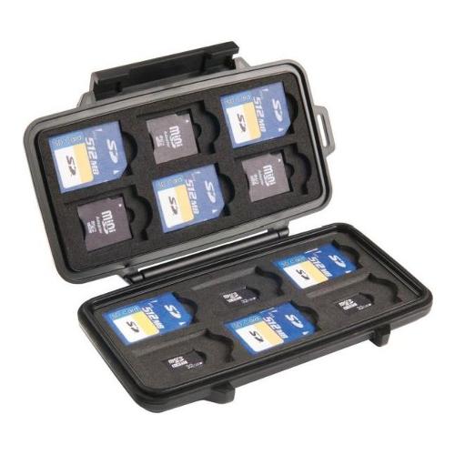 Custodia schede memoria 12 posti Per Memorie Sd e Micro Sd Black e Grey PL0910 015 110E
