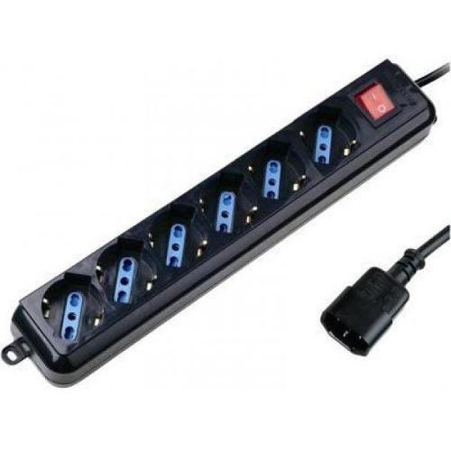 Multipresa tavolo con interruttore 6P 10/16A Nero IUPS PCP 6V