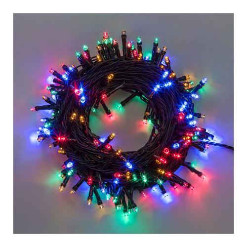 Filo Verde 80 luci - LED Multicolore (6 + 4 mt) 8 Giochi di luce CHRISTMAS IP44 31821