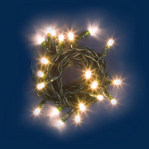 Filo Verde 10 luci - LED Bianco caldo (1 + 1,5 mt) Luce fissa XMAS KING 20283