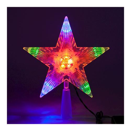 Puntale albero Natale (22cm) Stella con luce LED Multicolore (Batteria) 30671