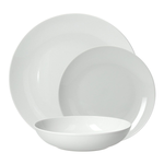 Set 19 piatti tavola Metropolis bianco in porcellana