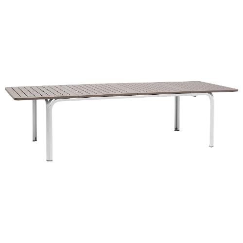 Tavolo da esterno alluminio ALLORO 210 Extensible Allungabile Bianco e Tortora (210-280x100x73cm) 42853 10 000
