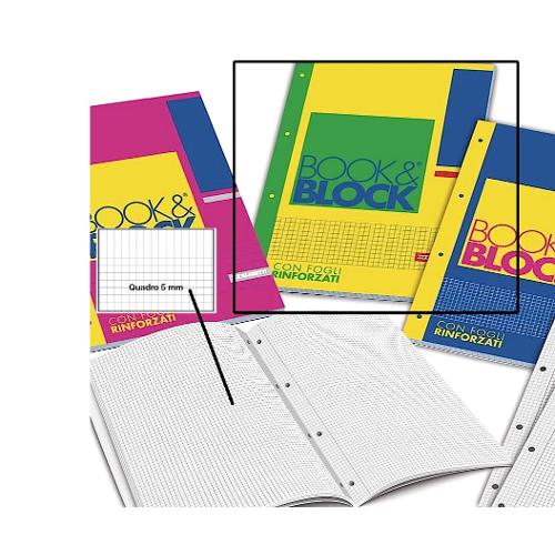 Quaderno notes A4 quadretti 5 mm BOOK&BLOCK 5720