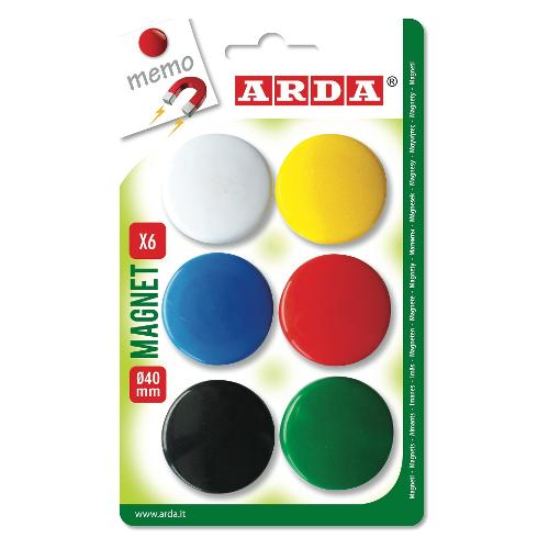Set bottoni magnetici lavagna Colori assortiti ACL03 Blister 6 pz
