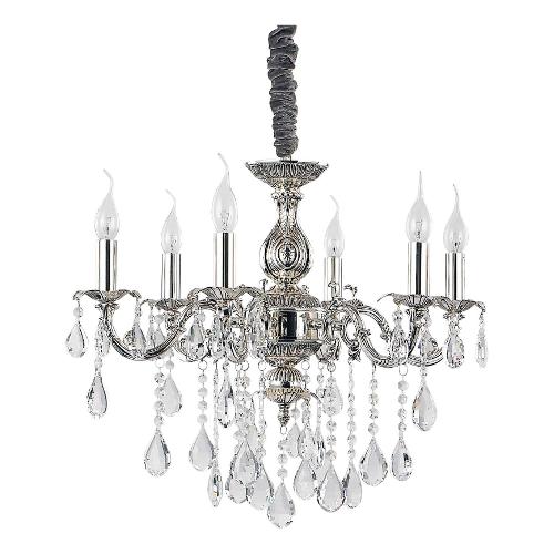 Lampadario IMPERO sp6 Argento (60cm) 002408 6 luci - E14 - Max 240W