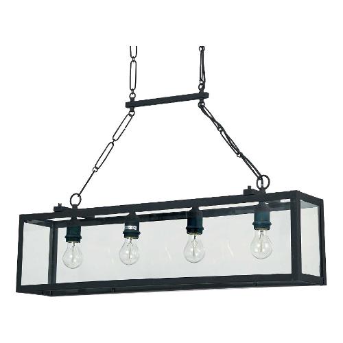 Sospensione IGOR sp4 Nero (91,5x17x165cm) 092942 4 luci - E27 - Max 168W