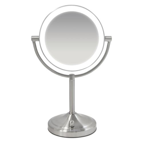 Specchio trucco da appoggio con luce e ingranditore 7x Silver MIR 8150 EU