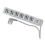 Cavetteria Audio/Video Techly Multipresa ICPS006F. bianca 6p. c/interr