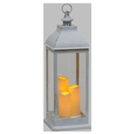 Lotti - Lanterna bianca grande con 3 candele luci led. 36635