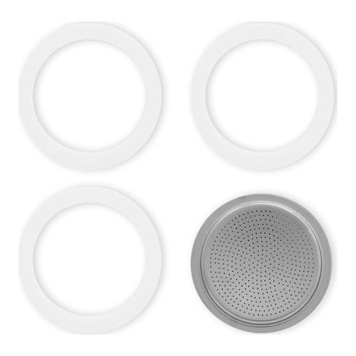 BRA Guarnizione Caffettiera 6 Tazze Grigia - Ricambio Originale Per Moka Bra Nova, 2 Pezzi - 4