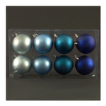 Amicasa - Scatola 8 sfere diametro 80 mm. Blu argento opaco. 118
