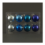 Amicasa - Scatola 8 sfere. Diametro 60 mm. Blu argento lucido. 115