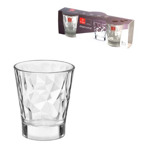 Set bicchieri Liquore 3 pz (85ml) DIAMOND Trasparente