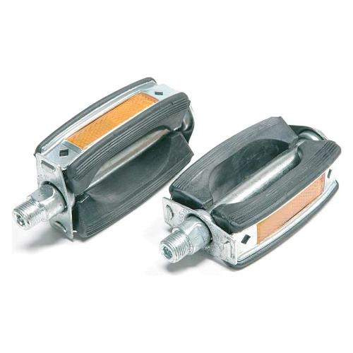 Set pedali nylon e metallo bici classiche nero e cromo CPP251