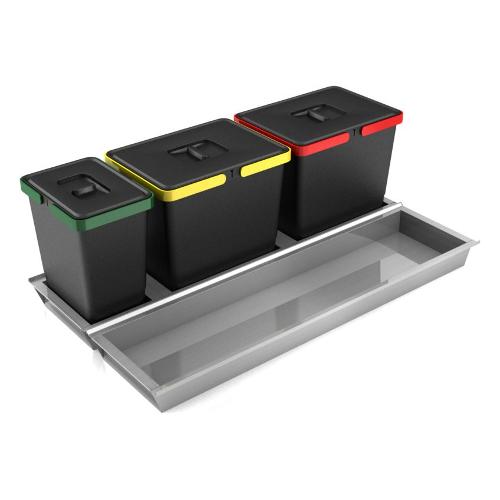 DAY Pattumiera incasso Nero e Alluminio