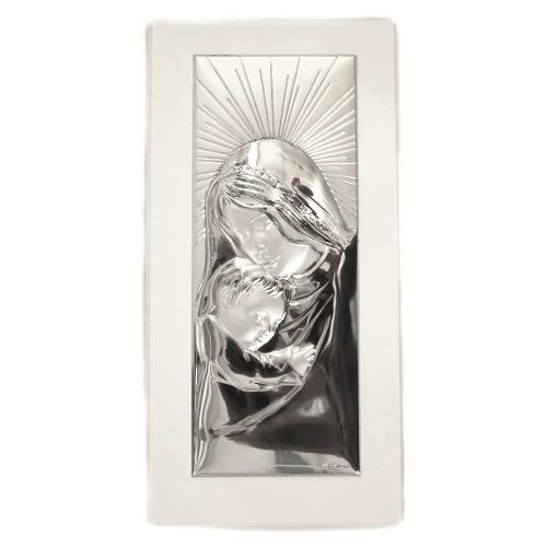 Icona sacra Geo's Madonna con bambino Bianco e Silver 038/17