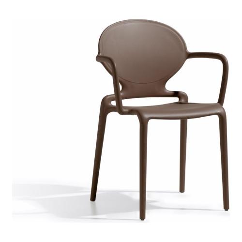 OLD M Sedia con braccioli GIO Marrone cacao 2314 72 Fine Serie 