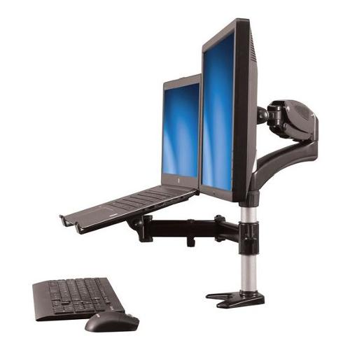 Supporto monitor scrivania 8000Kg Con Base per Portatile Ad Altezza  Regolabile One Touch Black e Silver ARMUNONB