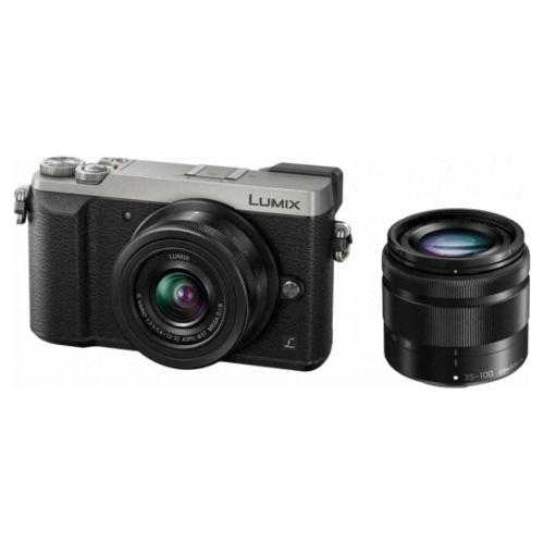 Fotocamera mirrorless 16Mpx Lumix DMC-GX80 + Lumix G VARIO 12-32mm + Lumix G Vario 35-100mm Silver DMC GX80WEGS