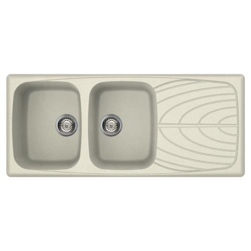 Lavello 2 vasche (116x50cm) MASTER 500 Bianco antico Opaco LGM50062