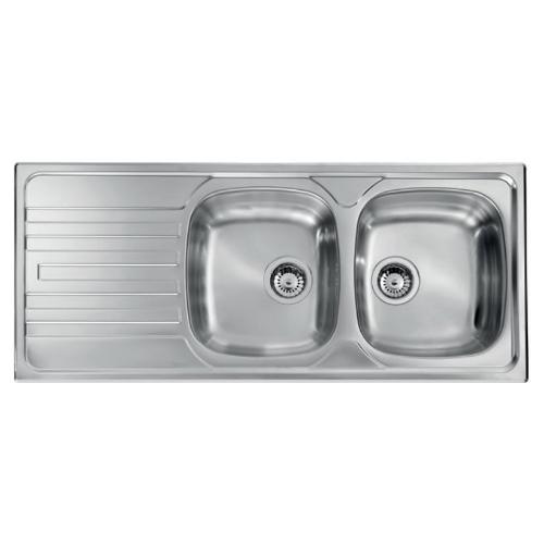 Lavello 2 vasche (116x50cm) NIHAL Inox Satinato 010847DCSSX