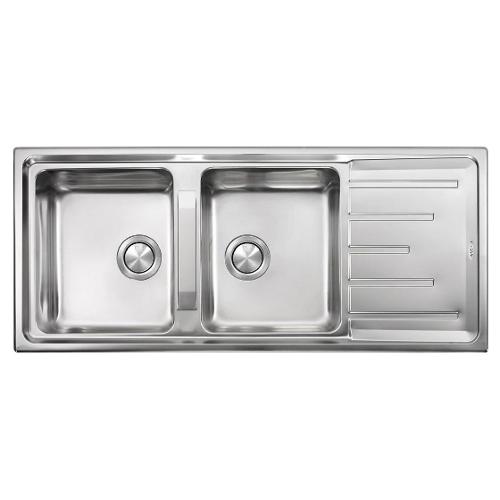 Lavello 2 vasche (116x50cm) BRANDO Inox Satinato 015107RCSSP
