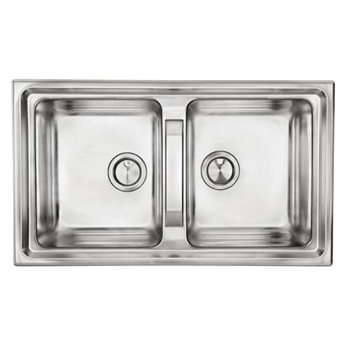 Lavello 2 vasche (86x50cm) BRANDO Inox Satinato 015104RCSSP