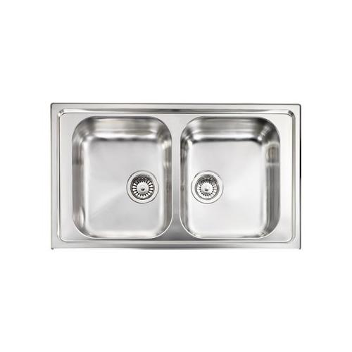 Lavello 2 vasche (86x50cm) CRISTAL Inox Satinato 010014XCSSP