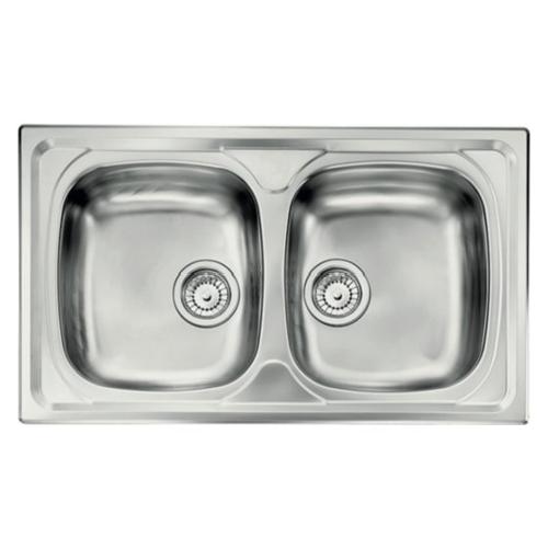 Lavello 2 vasche (86x50cm) NIHAL Inox Satinato 010844XCSSX