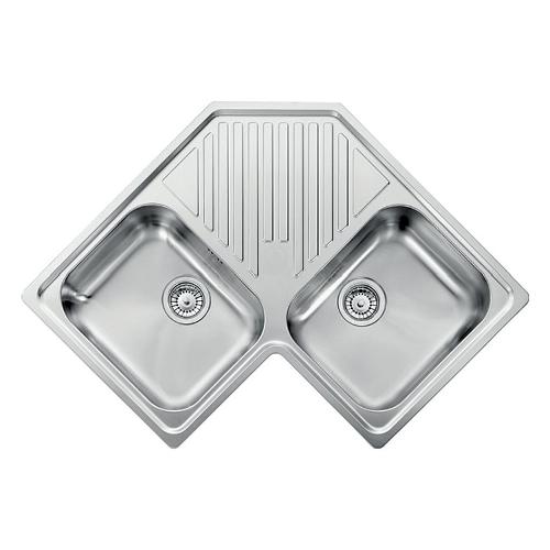 Lavello 2 vasche (83x83cm) angolare ILARIA Inox Satinato 011840XCSSP