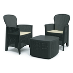 Set Salotto Giardino Set Tree 3pz. Antracite c/cusci.TREC08AN Ipae - P