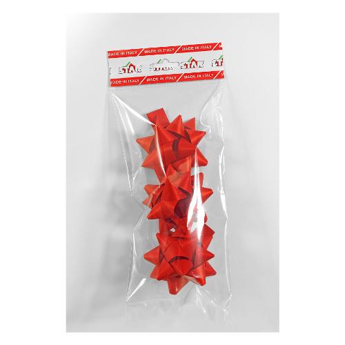 Coccarde regalo a stella (8cm) 3 pz Rosso Art 00