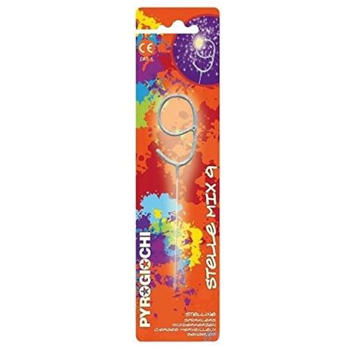Candela compleanno Nr. 9 Stellina Mix PYROGIOCHI 41079