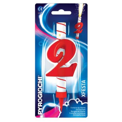Candela compleanno Nr. 2 Fontana Mix PYROGIOCHI 41002 A