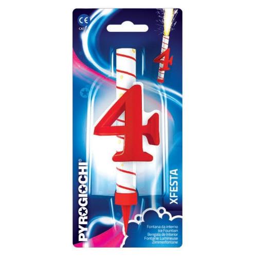 Candela compleanno Nr. 4 Fontana Mix PYROGIOCHI 41004 A