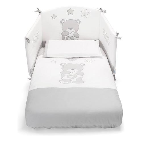 Piumone lettino Set 3 Pezzi SMART BIRBA Grigio 0687Birba01