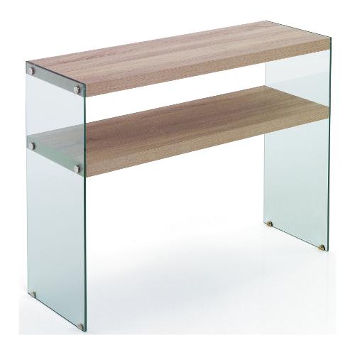 NANCY Consolle Rovere e Trasparente (100cm) Mobile KIT
