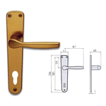 Coppia maniglie per porta con placca PY85 40008850453 GHIDINI