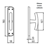 Maniglia cremonese per finestre su placca 744407003 GHIDINI