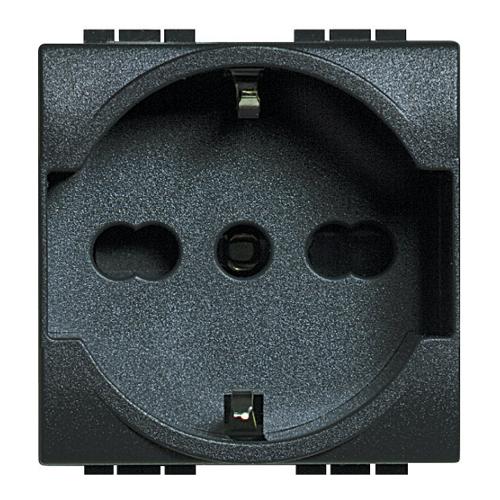 Modulo presa incasso 2P+T 16A (pluristd italiano e tedesco) serie Living Antracite SL4140 16