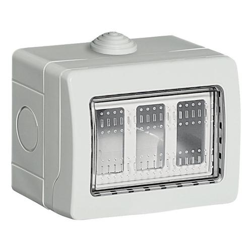 Scatola elettrica IP55 3 Moduli IDROBOX grigio chiaro serie Matix S25503E