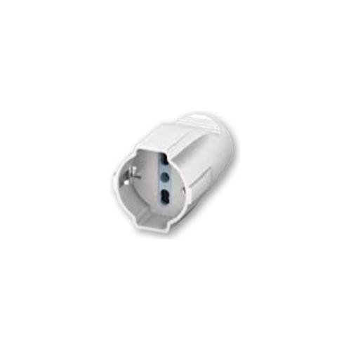 Presa elettrica 2P+T 16A pluristd italiano e tedesco cavo assiale bianco S2676TAE
