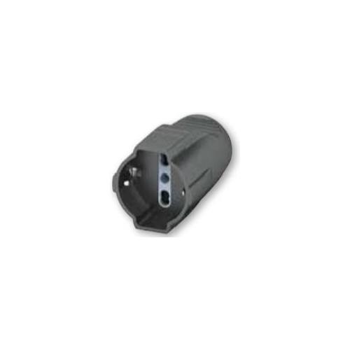 Presa elettrica 2P+T 16A pluristd italiano e tedesco cavo assiale antracite S2676TGE