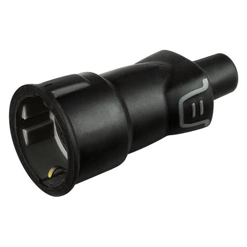 Presa elettrica 2P+T (std italiano 10A e tedesco 16AI IP44 cavo assiale nero S2019GE